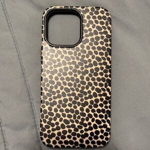 Leopard Spot Protective Phone Case in Beige and Black